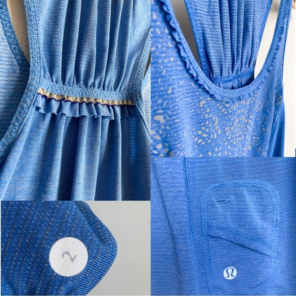 Lululemon Run Silver Bullet Sleeveless Tech Tank Top Running Ruffle Reflective 2 - Picture 9 of 11
